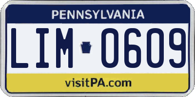 PA license plate LIM0609