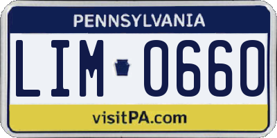 PA license plate LIM0660