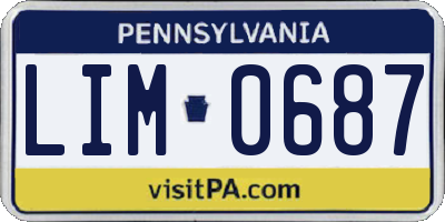 PA license plate LIM0687