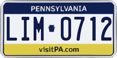PA license plate LIM0712