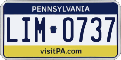 PA license plate LIM0737