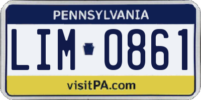 PA license plate LIM0861