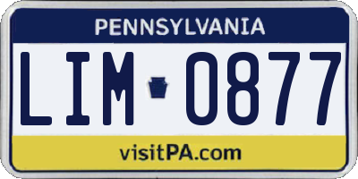 PA license plate LIM0877