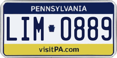 PA license plate LIM0889