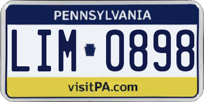 PA license plate LIM0898