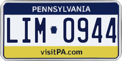 PA license plate LIM0944