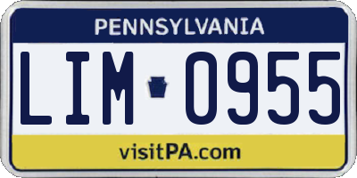PA license plate LIM0955