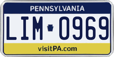 PA license plate LIM0969