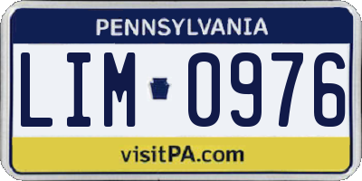 PA license plate LIM0976