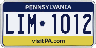 PA license plate LIM1012