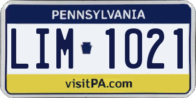 PA license plate LIM1021