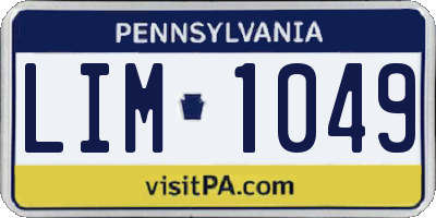 PA license plate LIM1049