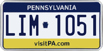 PA license plate LIM1051