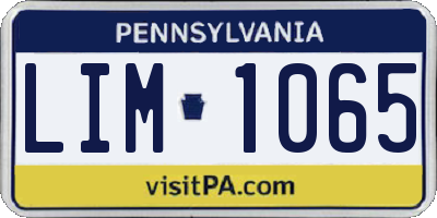 PA license plate LIM1065