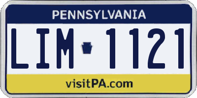 PA license plate LIM1121