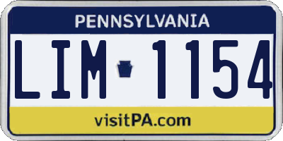 PA license plate LIM1154