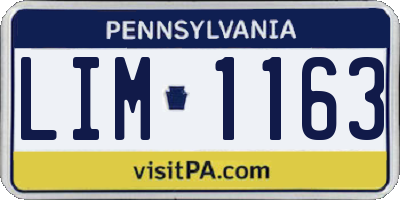 PA license plate LIM1163