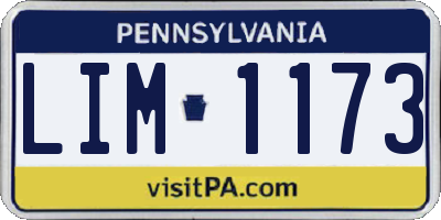PA license plate LIM1173