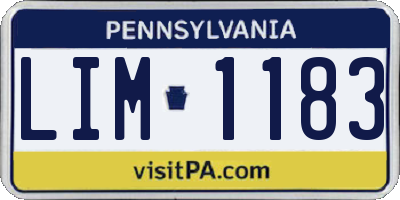 PA license plate LIM1183