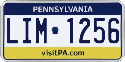 PA license plate LIM1256