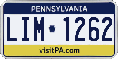 PA license plate LIM1262