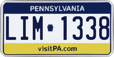 PA license plate LIM1338