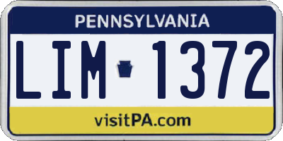 PA license plate LIM1372
