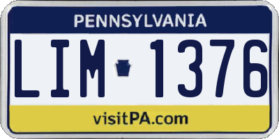 PA license plate LIM1376