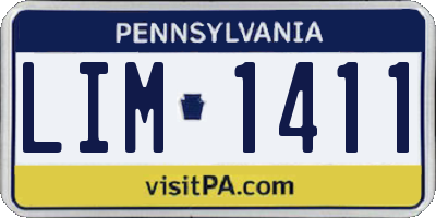 PA license plate LIM1411