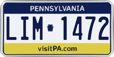 PA license plate LIM1472
