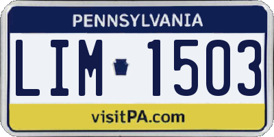 PA license plate LIM1503