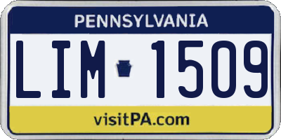 PA license plate LIM1509