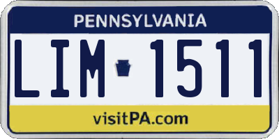 PA license plate LIM1511