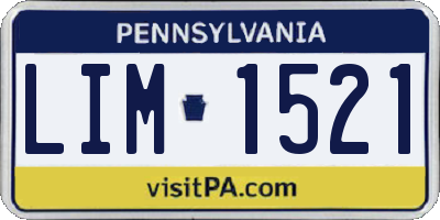 PA license plate LIM1521