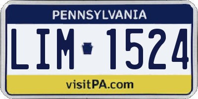 PA license plate LIM1524