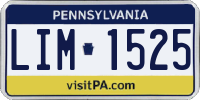 PA license plate LIM1525