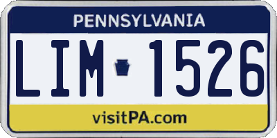 PA license plate LIM1526