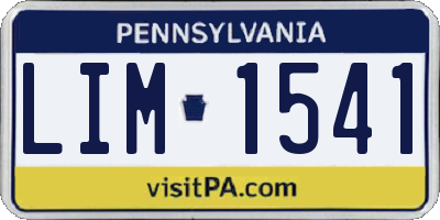PA license plate LIM1541