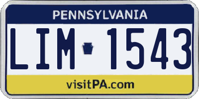 PA license plate LIM1543