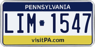 PA license plate LIM1547