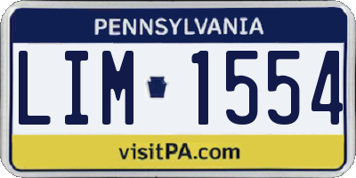 PA license plate LIM1554