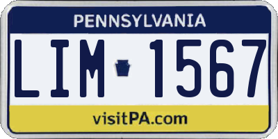 PA license plate LIM1567