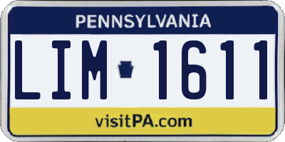 PA license plate LIM1611