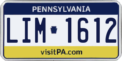 PA license plate LIM1612