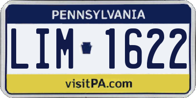 PA license plate LIM1622