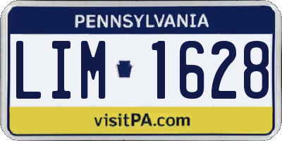 PA license plate LIM1628