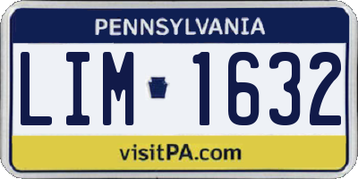 PA license plate LIM1632