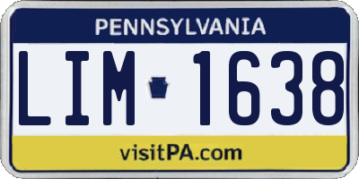 PA license plate LIM1638