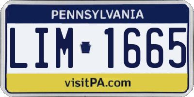PA license plate LIM1665