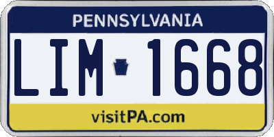 PA license plate LIM1668